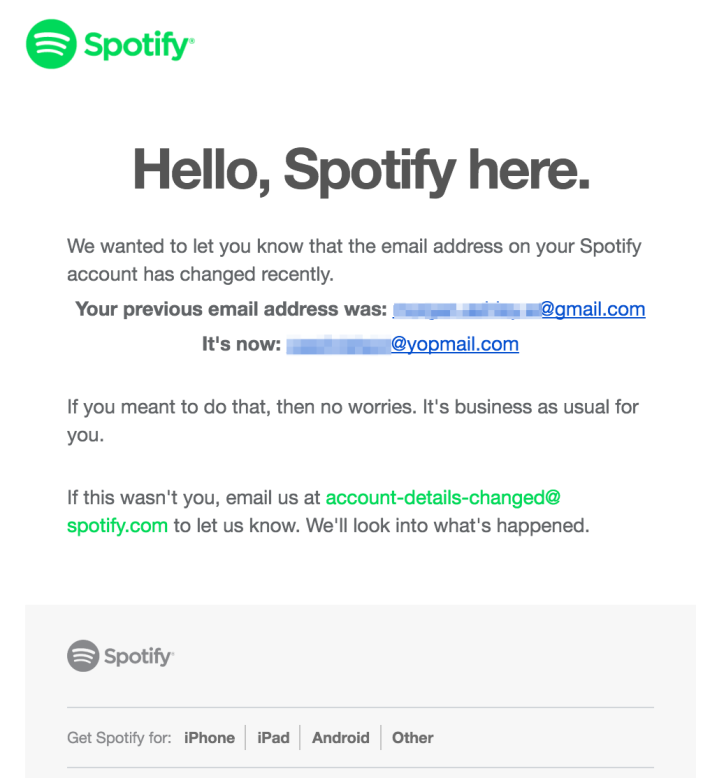 Spotify 已主動與有帳戶異常的用戶聯絡。