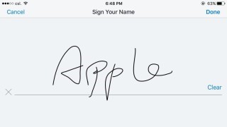 Step 4. 點選 Step 3 底下工具列中間的圖示，開始手寫簽名。