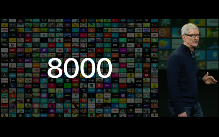 現有超過 8000 隻程式在 Apple TV 上可以用到。
