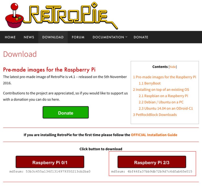 RetroPie 對應多款 RPi 型號。