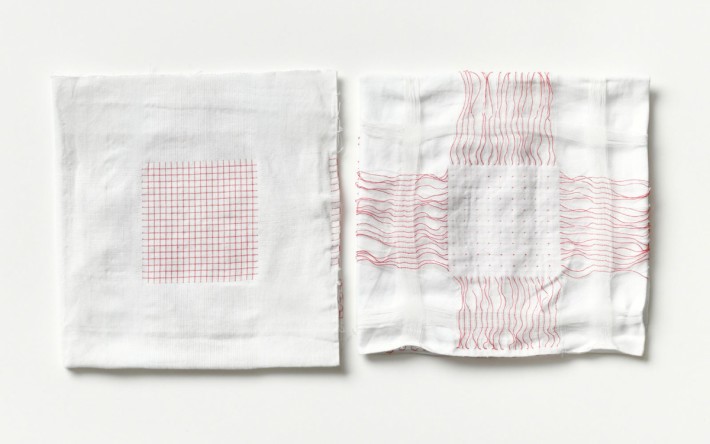 用新的紗線織布，就等同用紗線織出觸控感應器的網格