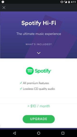 Spotify Premium 用家可透過額外付費方式享受無損音樂。
