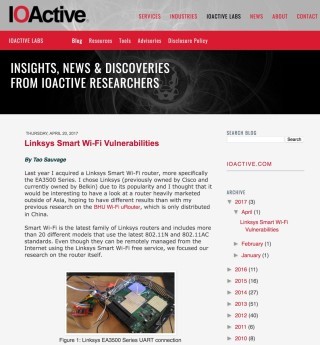 IOActive 在網誌上揭露 Linksys Wi-Fi 路由器存在漏洞