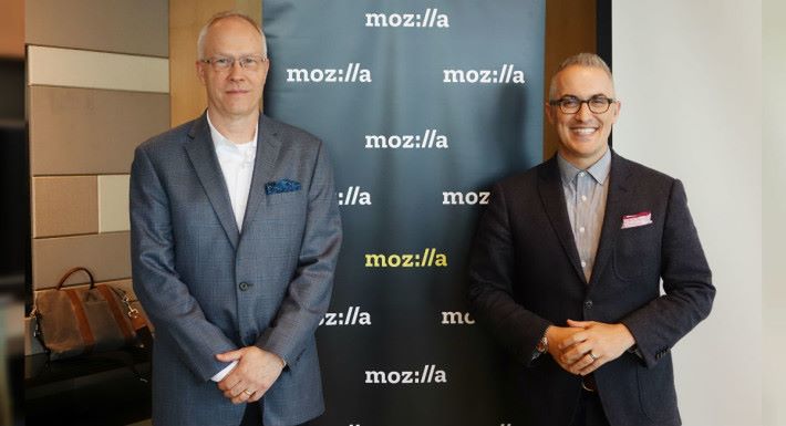 Mozilla 全球營銷總監 Jascha Kaykas-Wolff （圖左）及技術院士（Fellow）David Bryant （圖右）與我們分享未來的發展。
