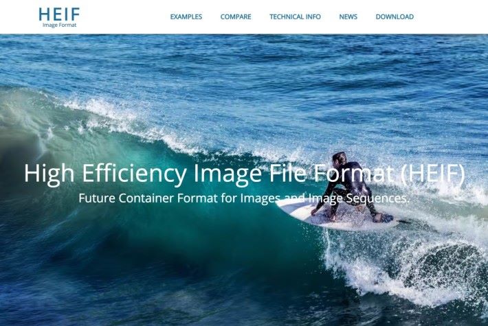 Nokia 的 HEIF 技術網頁裡的主圖就是用 HEIF 格式圖片。