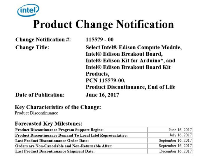 Intel 只在產品變更通告裡宣布，做法相當低調。