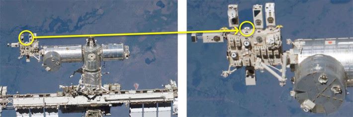 JAXA 人員將相機安裝在太空站外然後進行拍攝。
