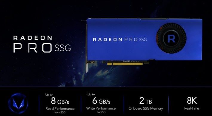 AMD 在發佈會展示 Radeon Pro SSG 的規格。