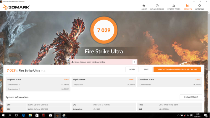 Fire Strike Ultra 則跑出 7,000 多分，較單卡（約3,900分）高出八成，亦遠勝單 GTX 1080（約 5,100 分）。