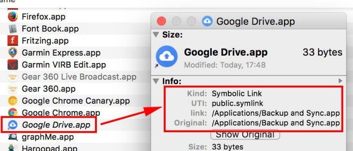 從 Mac 版 Google Drive App 的資料可以看到， Google Drive App 變成了一條捷徑，讓用戶可以順利過渡去 Backup and Sync，而雲端儲存就依然繼續。
