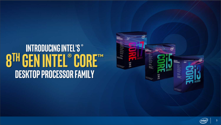 Intel Coffee Lake CPU 將於後天開賣。