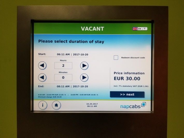 napcabs 收 €15/hr，2 粒鐘就 €30，瞓得一晚都同住酒店無乜分別，係慳咗啲時間囉！