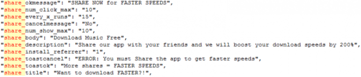 該程式碼通過與朋友分享 App 給用戶來提供更快的下載。