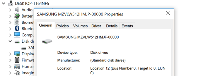 內建 512GB Samsung MZVLW512HMJP SSD，即是 PM961 型號。