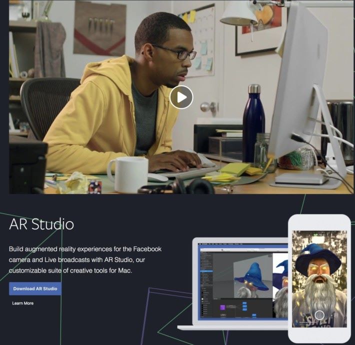 透過 AR Studio ，大家可以開發自己的 AR 特效，用在視像通信上。