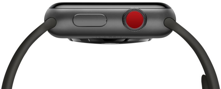 Apple Watch Series 3 GPS + Cellular 的特色就在於表冠的紅點