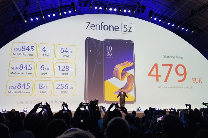 ZenFone 5Z 定價由 479 歐元起。