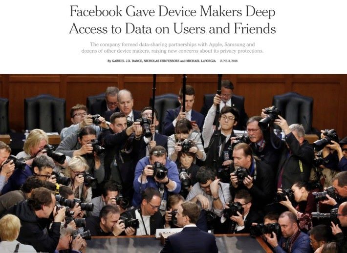 紐約時報報道 Facebook 讓超過 60 間手機生產商可以在沒有用戶明確同意下，存取 Facebook 用戶及朋友的資料。