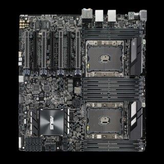 目前的 LGA3647 Xeon CPU 主機板，均是具備 2 個 CPU 插座。若是未來家用級的 Cascade Lake-X 28 核心，主機板可能變成單一 CPU 插座。Source：ASUS WS C621E SAGE