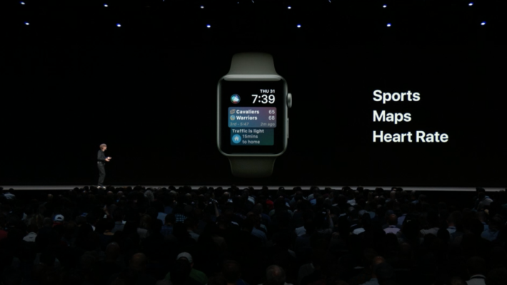 watchOS 5 的 Siri 錶面有更多 Siri Shortcuts，例如 Sports、Maps、Heart Rate 等。
