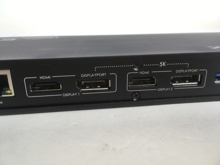 要連接 5K 屏幕，需要用上兩個 DisplayPort 接口。