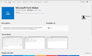 《 Font Maker 》可以在 Microsft 網上商店下載到