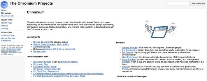 Chromium 是 Google 為 Chrome 瀏覽器開設的開源專案