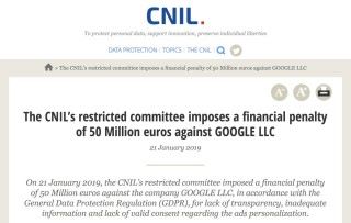 Google 首次判罰是法國 GDPR 定罪案例