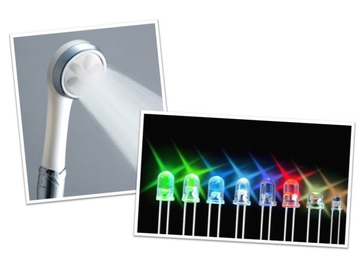 LED 燈是需要利用電力來使它發亮的，幻彩感溫變色 LED 花灑是沒有安裝任何電池，但它為何能夠令 LED 花灑的燈泡發亮呢？