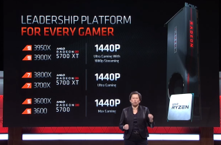 AMD 建議用家以同級 Ryzen 3000 CPU 與 RX 5700 XT / 5700 組成不同級別的遊戲平台。