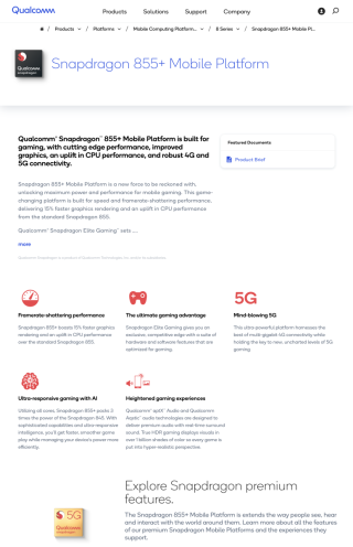 Qualcomm 今天突然公布 Snapdragon 855 Plus 處理器的消息。