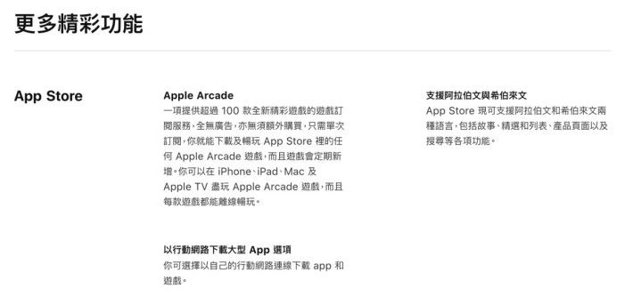 台灣同一網頁就有記載 Apple Arcade
