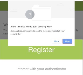 5. 瀏覽器會詢問你是否容許網站觀看你的密鑰，在這裡選「 Allow 」；