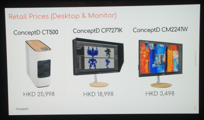現場公佈 ConceptD CT500 及相關顯示器售價