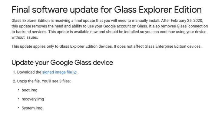Google 宣在結束對已經停售了近 5 年的 Google Glass Explorer Edition 的支援