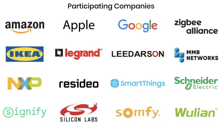 除了 Zigbee 聯盟、 Apple 、 Google 和 Amazon 三大平台之外，宜家、斯耐德和手握大量 NFC 專利的 NXP 等都有參與。