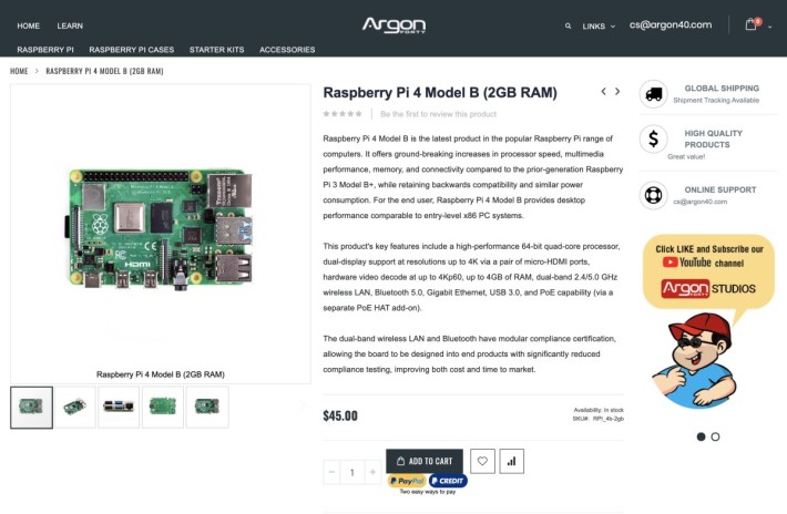 Raspberry Pi 4 的亞洲區代理的網站和淘寶上 2GB 版本仍以舊價發售