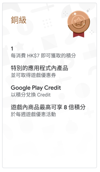 Google Play Points 銅級