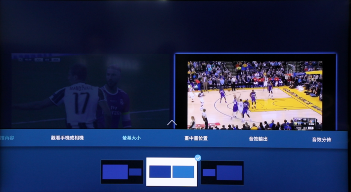 ．Multi-View 畫面可調節顯示位置，分割畫面還是畫中畫，也可以選擇哪個畫面發聲。彈性相當大。