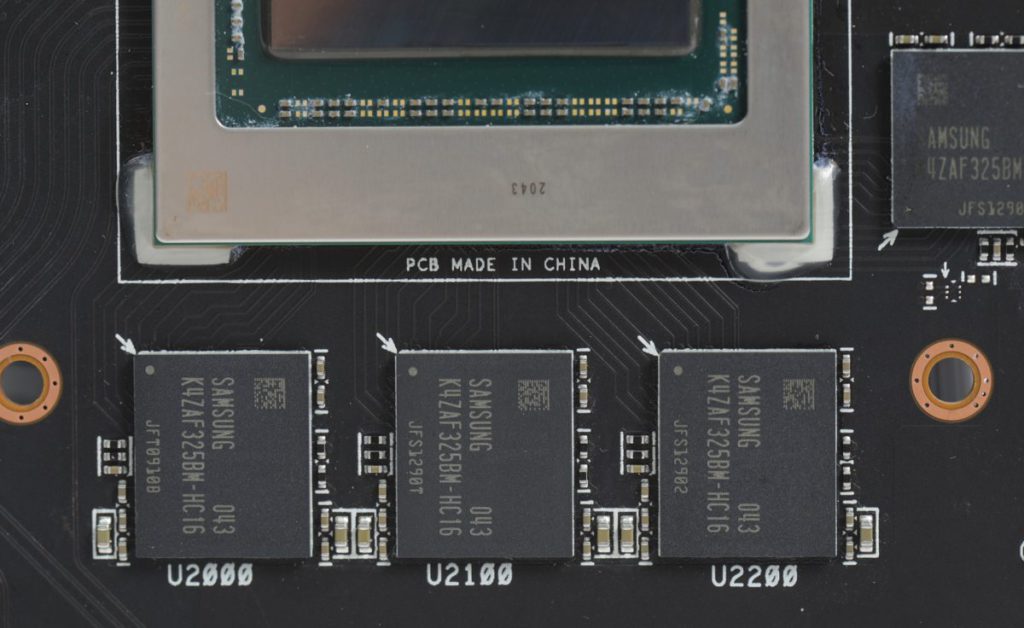 採用Samsung 16Gbps GDDR6記憶體。